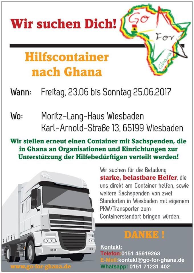 Hilfskontainer nach Ghana